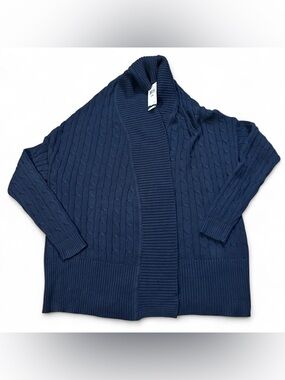 Lauren Ralph Lauren Women’s Navy Blue Knit Cotton Cardigan Sweater Size S/M